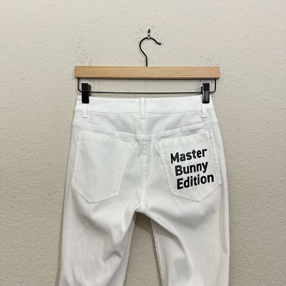 MASTER BUNNY EDITION Womens White Golf Skinny Khaki Pants JAPAN MADE - Picture 2 of 15